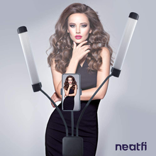 Load image into Gallery viewer, (New Model) Neatfi Supreme LED Light Kit for Estheticians, Make up & Tattoo Artists, Filming & Photography, 3600 Lumens Bright, 3 Light Color Modes, with Adjustable Tripod & Flexible Phone Holder
