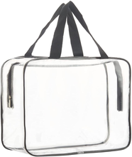 Load image into Gallery viewer, 2 Pieces Large Clear Makeup Cosmetic Toiletry Organizer Bag, Clear Plastic Tote Bags, Waterproof Transparent Small Clear Handbag Purse