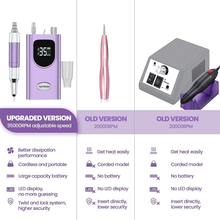 Load image into Gallery viewer, Delanie 35000RPM Professional Nail Drill Machine, Portable Nail Drills for Acrylic Nails, Electric Nail File Rechargeable Efile Nail Drill for Gel Nails Remove, Home and Salon Use Nail Tools (Purple)