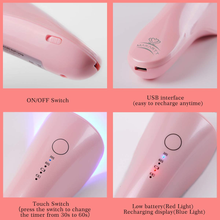 Load image into Gallery viewer, Makartt Rechargeable UV Nail Lamp Cordless 5W Nail Dryer Gel Lamp UV Light for Gel Nails Poly Nail Portable Lightweight Gel Lamp Nail Art Equipment White Pink C-12