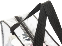 Load image into Gallery viewer, 2 Pieces Large Clear Makeup Cosmetic Toiletry Organizer Bag, Clear Plastic Tote Bags, Waterproof Transparent Small Clear Handbag Purse