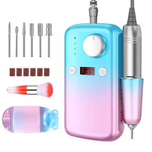 Load image into Gallery viewer, Rechargeable Nail Drill Machine 35000RPM Cordless Electric Nail File Professional Acrylic Nail Drill Kit for Gel Nails Manicure Pedicure Polishing Shape Tools for Home and Salon Use