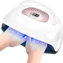 Load image into Gallery viewer, UV LED Nail Lamp 150W Dryer Light for Two Hands Nail Gel Polish Fast Curing for Salon Home with 57Pcs Beads, 4 Timer Presets and Portable Handle