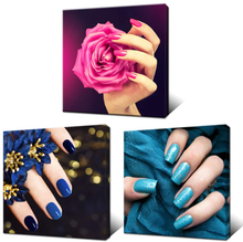Load image into Gallery viewer, Artsbay 3 Pieces Modern Canvas Wall Art Fashion Woman Beauty Salon Painting Picture Nail Hand Spa Artwork Makeup and Manicure Poster Bedroom Decor Stretched Ready to Hang