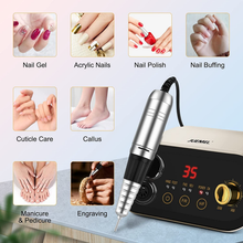 Load image into Gallery viewer, Professional Nail Drill Machine 35000 Rpm with Foot Pedal and Forward/Reverse Rotation,Juemel Electric Nail File for Gel Nails,Acrylic,Manicure Pedicure Polishing Shape Tool Kit 125Pcs,Nail Drill Bits