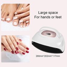 Load image into Gallery viewer, UV LED Nail Lamp 150W Dryer Light for Two Hands Nail Gel Polish Fast Curing for Salon Home with 57Pcs Beads, 4 Timer Presets and Portable Handle