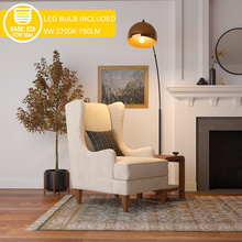 Load image into Gallery viewer, Inlight 66" Modern Rose Gold Arc Floor Lamp with Metal Shade and Black Marble Base, LED Bulb Included, IN-0806-1-CP