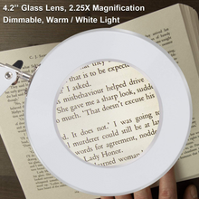 Load image into Gallery viewer, Psiven Magnifying Glass Floor Lamp, Dimmable LED Magnifying Lamp with Clamp - 12W, 3 Lighting Modes, 5 Diopter, Height Adjustable - Super Bright Floor Lamp with Magnifier for Reading, Craft, Task