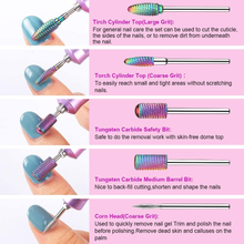 Load image into Gallery viewer, Bestidy 10Pcs Nail Drill Bits Set,Acrylic Nail File Bits Tungsten Carbide 3/32'' Professional Efile Drill Bits for Manicure Pedicure Nail Art Tools