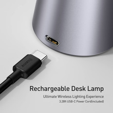 Load image into Gallery viewer, Baseus LED Desk Lamp, Auto-Dimming Table Lamp, Rechargeable, Cordless, Portable, Eye-Caring Smart Lamp, Touch Control, 3 Color Modes, 250 Lumens, for Home Office, Living Room, Bedroom, Painting, Grey