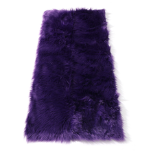 Load image into Gallery viewer, Faux Sheepskin Fur Area Rug, White Fluffy Rugs for Bedroom Living Room, Soft Fuzzy Carpets for Kids Room, Girls Room, Nursery Bedside Rug, Purple