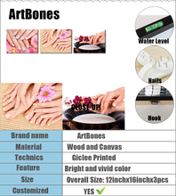 Load image into Gallery viewer, Artbones Canvas Prints Manicure Pedicure Wall Pictures Beauty Salon Spa Room Wall Decor Framed Ready to Hang 12"X16"X3Panels