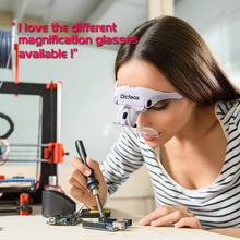 Load image into Gallery viewer, Dicfeos Magnifying Glass with Light for Close Work, Headband Magnifier with Light, with 5 Lenses, Perfect for Jewelry, Arts , Crafts, Painting and DIY