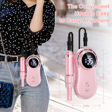 Load image into Gallery viewer, Professional Rechargeable 35000 Rpm Nail Drill, Portable Electric E File Machine for Acrylic, Gel Nails, Manicure Pedicure Polishing with 11Pcs Nail Drill Bits and Sanding Bands for Home and Salon Use