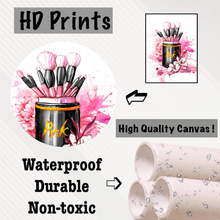 Load image into Gallery viewer, Women Fashion Canvas Wall Art ,Pink Bedroom Wall Decor, Perfume Modern Art Posters,Fashion High Heels, Makeup Brush, , Girls Room Decor, Black and Pink Fashion Poster