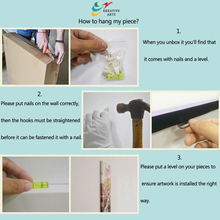 Load image into Gallery viewer, Kreative Arts 3 Piece Canvas Print Beauty Fashion Woman Portrait with Red Rose Flower Red Lips and Nails Wall Art Luxury Makeup and Manicure Poster Framed Art Work for Spa Salon Bathroom Walls Decor