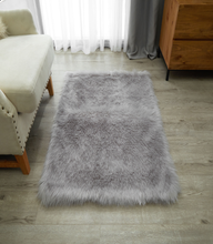Load image into Gallery viewer, Angel Sheepskin Faux Fur Shaggy Area Rug, Gray 30" X 46"