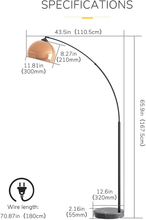 Load image into Gallery viewer, Inlight 66" Modern Rose Gold Arc Floor Lamp with Metal Shade and Black Marble Base, LED Bulb Included, IN-0806-1-CP