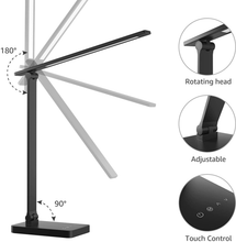 Load image into Gallery viewer, Lepro LED Desk Lamp Dimmable Home Office Lamp Touch Control 9W Bright Reading Table Lamp, 3 Color Modes with 5 Brightness Level, Eye Caring Diffused Natural Light, Sleek Modern Task Lamp (Black)