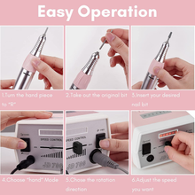 Load image into Gallery viewer, Makartt Nail Drill Portable Electric Nail File Machine Geneviere E File Pink JD700 Professional 30000RPM Manicure Drill for Acrylic Nails Poly Nail Gel Polish