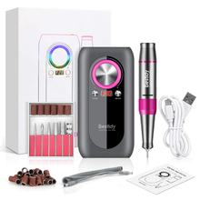 Load image into Gallery viewer, Bestidy Nail Drill Machine,30000Rpm Professional Rechargeable Nail Drill Kit with Phone Power Bank Portable Electric Acrylic Nail Tools for Exfoliating,Grinding,Polishing (Gray)