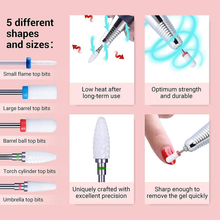 Load image into Gallery viewer, Melodysusie Diamond Cuticle Nail Drill Bits Set 10Pcs with Ceramic Nail Drill Bits Set 5Pcs for Acrylic Gel Nails Prep, Nail Art Tools for Manicure Pedicure, 3/32''(2.35Mm)