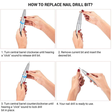Load image into Gallery viewer, Melodysusie Professional Rechargeable 30000 Rpm Nail Drill, Portable Electric E File Scamander, Acrylic Gel Grinder Tools with 6 Bits and Sanding Bands for Manicure Pedicure Shape Carve Polish (White)
