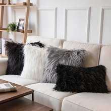 Load image into Gallery viewer, Phantoscope Soft Fluffy Faux Fur Square Cushion Decorative Throw Pillow Cover, 22" X 22", White, 2 Pack