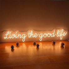 Load image into Gallery viewer, Neon Sign Living the Good Life-Custom Personalized Home Wall Decor LED Neon Light Signs Large Indoor Happy Birthday Wedding Christmas Living Room Business Gift Adult Girl Boy Women-Warm White,20 IN