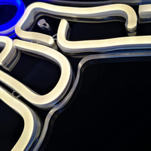 Load image into Gallery viewer, Good Vibes Neon Sign Light for Wall Décor Good Vibes Only Hand Neon Signs Bedroom Game Room Light up LED Wall Sign Cool Things for Teen Room Sign Gamer Gift Party Holiday (2 - Good Vibes - Blue)