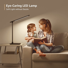 Load image into Gallery viewer, Lepro LED Desk Lamp Dimmable Home Office Lamp Touch Control 9W Bright Reading Table Lamp, 3 Color Modes with 5 Brightness Level, Eye Caring Diffused Natural Light, Sleek Modern Task Lamp (Black)