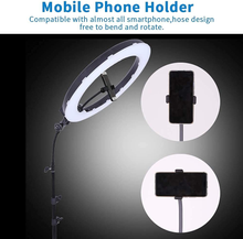 Load image into Gallery viewer, GSKAIWEN 18Inch 65W LED Makeup Ring Light with Mirror for Eyebrow Tattoo Light Lash Lamp Beauty Light Eyelash Extension Lamp Studio Video Photography Light with Tripod Phone Holder Mirror and Bag