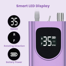 Load image into Gallery viewer, Delanie 35000RPM Professional Nail Drill Machine, Portable Nail Drills for Acrylic Nails, Electric Nail File Rechargeable Efile Nail Drill for Gel Nails Remove, Home and Salon Use Nail Tools (Purple)