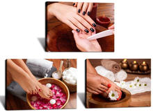 Load image into Gallery viewer, HOMEOART Nail Salon Decor Manicure Pedicure Picture Canvas Wall Art Beauty Salon Spa Room Decor Canvas Prints Framed 12"X16"X3 Pieces