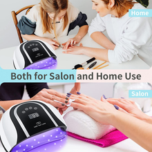 Load image into Gallery viewer, UV LED Gel Nail Lamp, 160W Professional Nail Dryer for Two Hands Use, Large Gel Curing Nail Light with 54 Lamp Beads for Home Salon (Milky White)