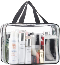 Load image into Gallery viewer, 2 Pieces Large Clear Makeup Cosmetic Toiletry Organizer Bag, Clear Plastic Tote Bags, Waterproof Transparent Small Clear Handbag Purse