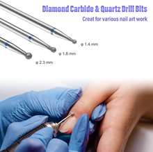 Load image into Gallery viewer, 10Pcs Professional Ceramic Nail Drill Bits Set - Yafex 3/32'' Diamond Carbide Nail Drill Bit Rotary Burrs for Electric Manicure Pedicure Nail File Machine