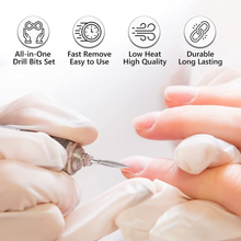 Load image into Gallery viewer, Melodysusie Diamond Cuticle Nail Drill Bits Set 10Pcs with Ceramic Nail Drill Bits Set 5Pcs for Acrylic Gel Nails Prep, Nail Art Tools for Manicure Pedicure, 3/32''(2.35Mm)