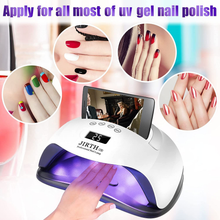 Load image into Gallery viewer, UV LED Nail Lamp 168W, JIRTH Gel Polish Nail Dryer with 4 Timer Setting/Auto Sensor/Lcd Display Professional Salon Quick Dry Nail Polish Curing Lamps, UV Light Gel Manicure Kit Nail Art Tools (White)