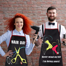 Load image into Gallery viewer, 3 Pieces Waterproof Salon Apron Stylist Apron with 3 Pockets for Women Men Hairdressers Apron Cosmetology Aprons Dog Grooming Aprons Work Smock Apron Funny Barber Hair Cutting Favor