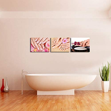 Load image into Gallery viewer, Artbones Canvas Prints Manicure Pedicure Wall Pictures Beauty Salon Spa Room Wall Decor Framed Ready to Hang 12"X16"X3Panels