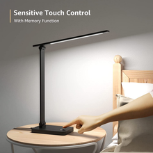 Load image into Gallery viewer, Lepro LED Desk Lamp Dimmable Home Office Lamp Touch Control 9W Bright Reading Table Lamp, 3 Color Modes with 5 Brightness Level, Eye Caring Diffused Natural Light, Sleek Modern Task Lamp (Black)