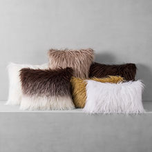 Load image into Gallery viewer, Phantoscope Soft Fluffy Faux Fur Square Cushion Decorative Throw Pillow Cover, 22" X 22", White, 2 Pack