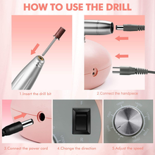 Load image into Gallery viewer, Professional Nail Drill - Btartbox Nail Drill Machine, Electric Nail Drills for Acrylic Nails Efile Nail Drill E File Kit for Home Salon Use, Pink