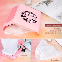 Load image into Gallery viewer, AORAEM Nail Dust Collector 40W,Powerful Nail Vacuum Professional Salon Manicure Machine Nail Art Equipment with 2 Dust Collection Bags for Salon Home Use (Pink)