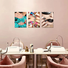 Load image into Gallery viewer, Innopics 3 Piece Modern Canvas Painting Fashion Woman Art Print Manicure Picture Set of 3 Beauty Nail Salon Wall Art Decor for Living Room Bedroom Office Giclee Print Ready to Hang 12X16Inchx3Pcs