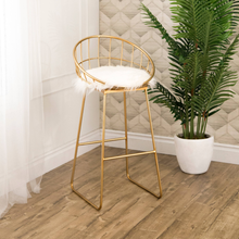 Load image into Gallery viewer, Devon & Claire Genie Gold and Faux Fur Bar Stool
