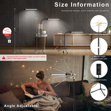 Load image into Gallery viewer, LED Floor Lamp for Eyelash Extensions Craft Task Lamps Floor Standing Adjustable Gooseneck Dimmer Beauty Lamp Floor for Lashes Facial Spa Salon Makeup (Metallic Black)