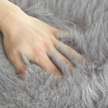 Load image into Gallery viewer, Angel Sheepskin Faux Fur Shaggy Area Rug, Gray 30" X 46"