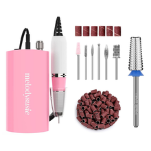 Load image into Gallery viewer, Melodysusie Professional Nail Drill - 30000 Rpm Rechargeable Portable Nail Drills with 6 Bits and 106 Sanding Bands, Cordless Electric Nail File Machine for Acrylic Gel Nails Shape Carve Polish
